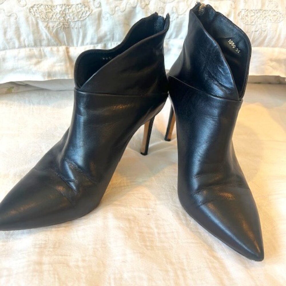 black leather booties made in Italy